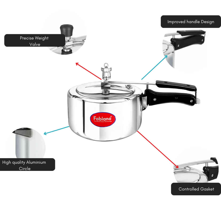 Fabiano 1 Liter Inner Lid Aluminium Eco Pressure Cooker