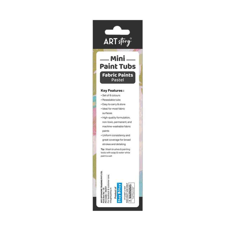 Itsy Bitsy Mini Paint Tubs Fabric Paint Pastel 6 ml x 6 shades LB
