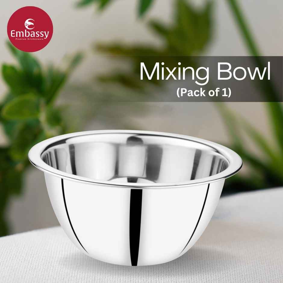 Embassy Premium Mixing Bowl / Multipurpose Bowl, 2800 ml (Size 4), Stainless Steel