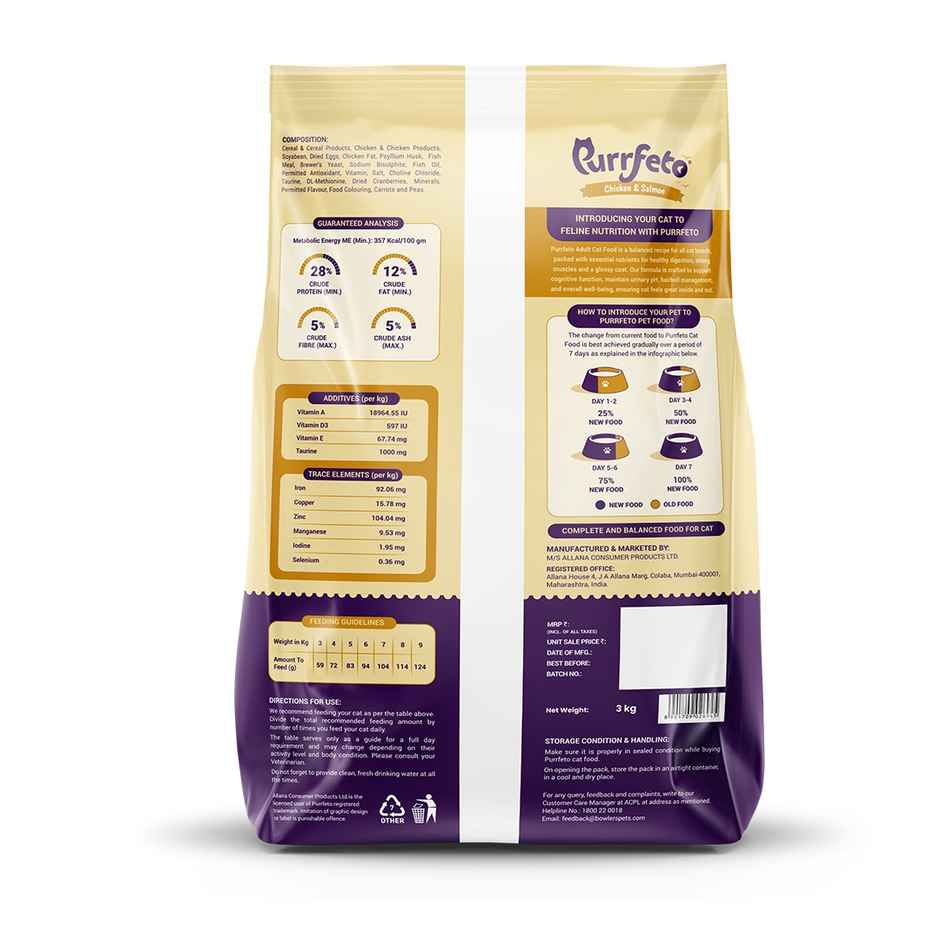 Purrfeto Dry Cat FOOD Chicken And Salmon | Adult FOOD