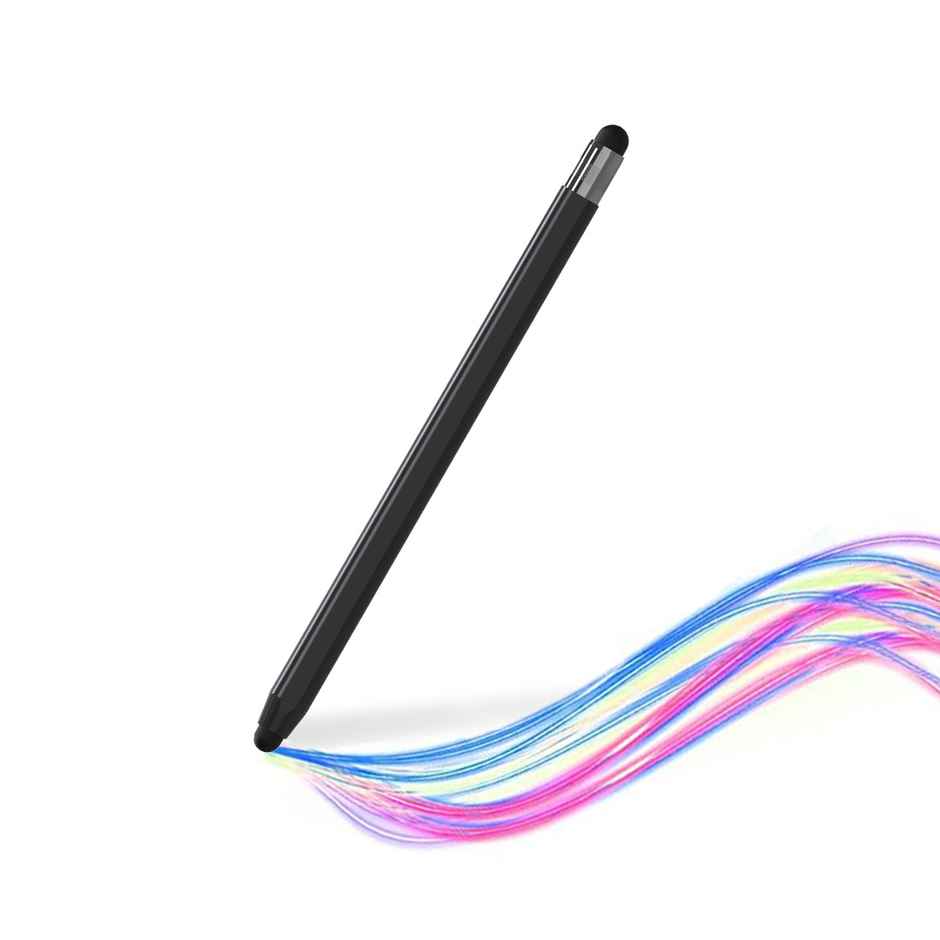 Elfora 2 in 1 Tablet Stylus Pen for All Touch Screens Devices | Fine Point Disc Tip | Black