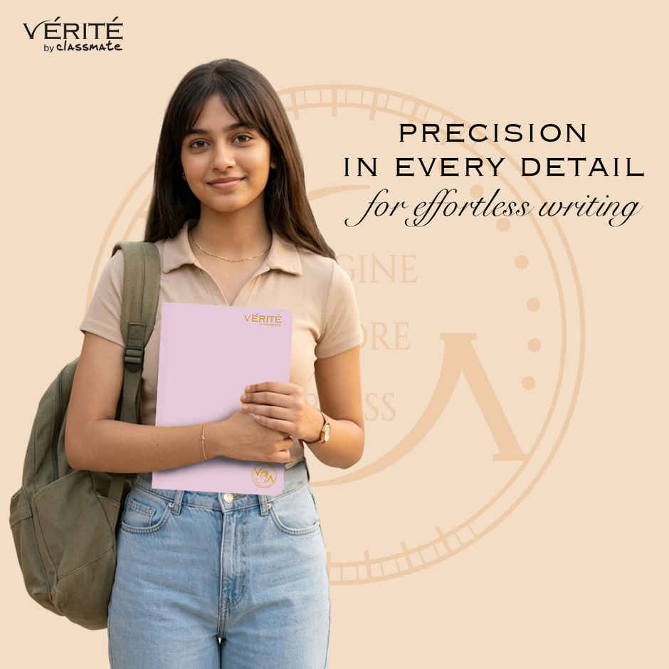 Verite by Classmate | Lay Flat Longbook | Radiance | Size 297 X 210 | Unruled | 140 Pages