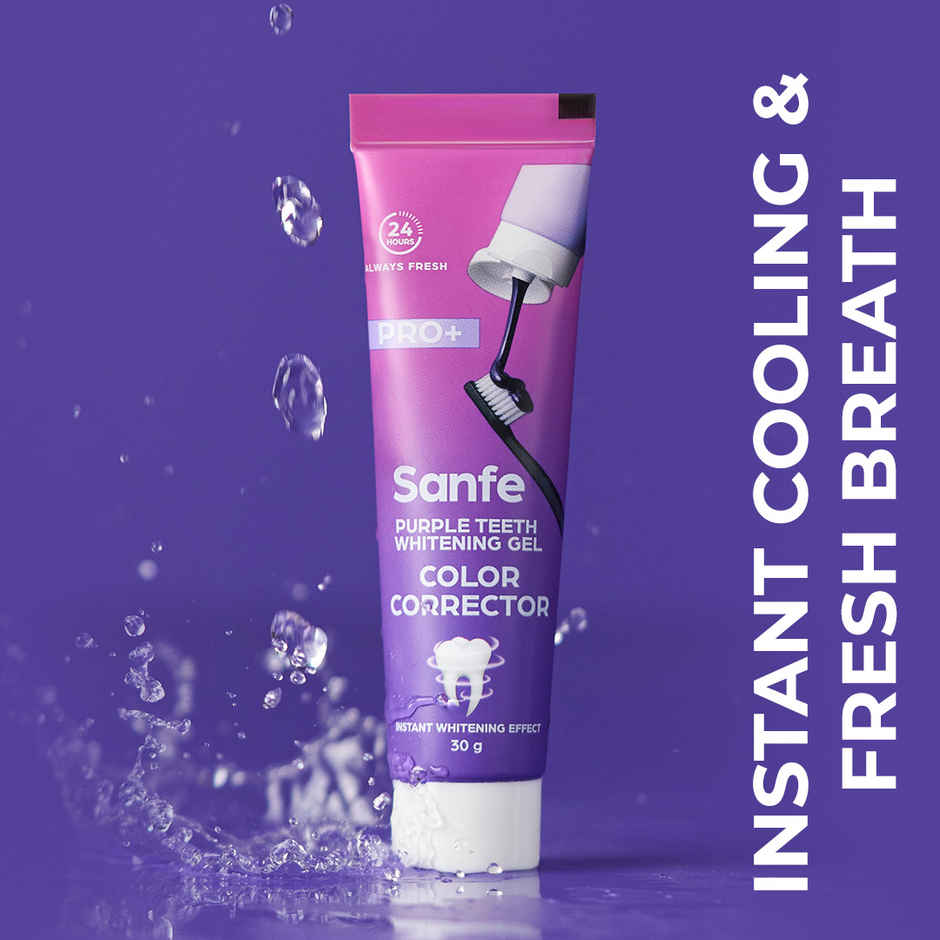 Sanfe Purple Teeth Whitening Gel Color Corrector | Instant Whitening