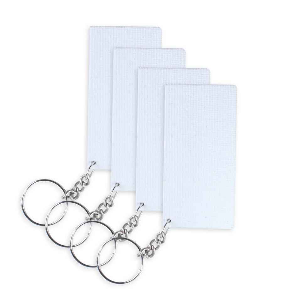 Itsy Bitsy Paintable Mdf Canvas Keychain 1.5 x 3 Inch 2mm Thick 4 Pc Ar
