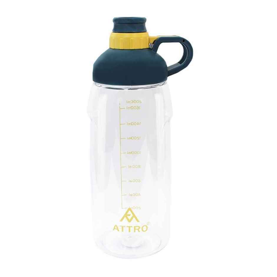 Attro Hydra Gym 2000 ml Plastic Water Bottle Grip Handle | BPA-Free | Leak-Proof | Dark Blue