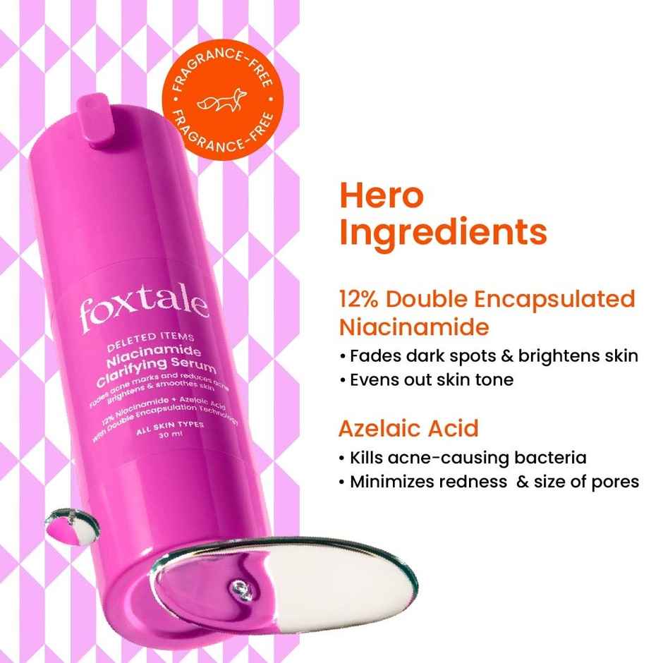 Foxtale 12% Niacinamide Serum with Azelaic Acid for Oil Control & Brightening