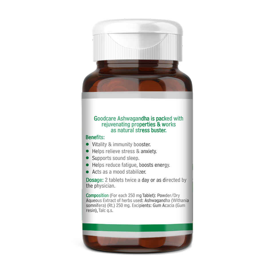 Goodcare Ashwagandha Ayurvedic Tablet To Reduce Stress And Fatigue 60 Tablets