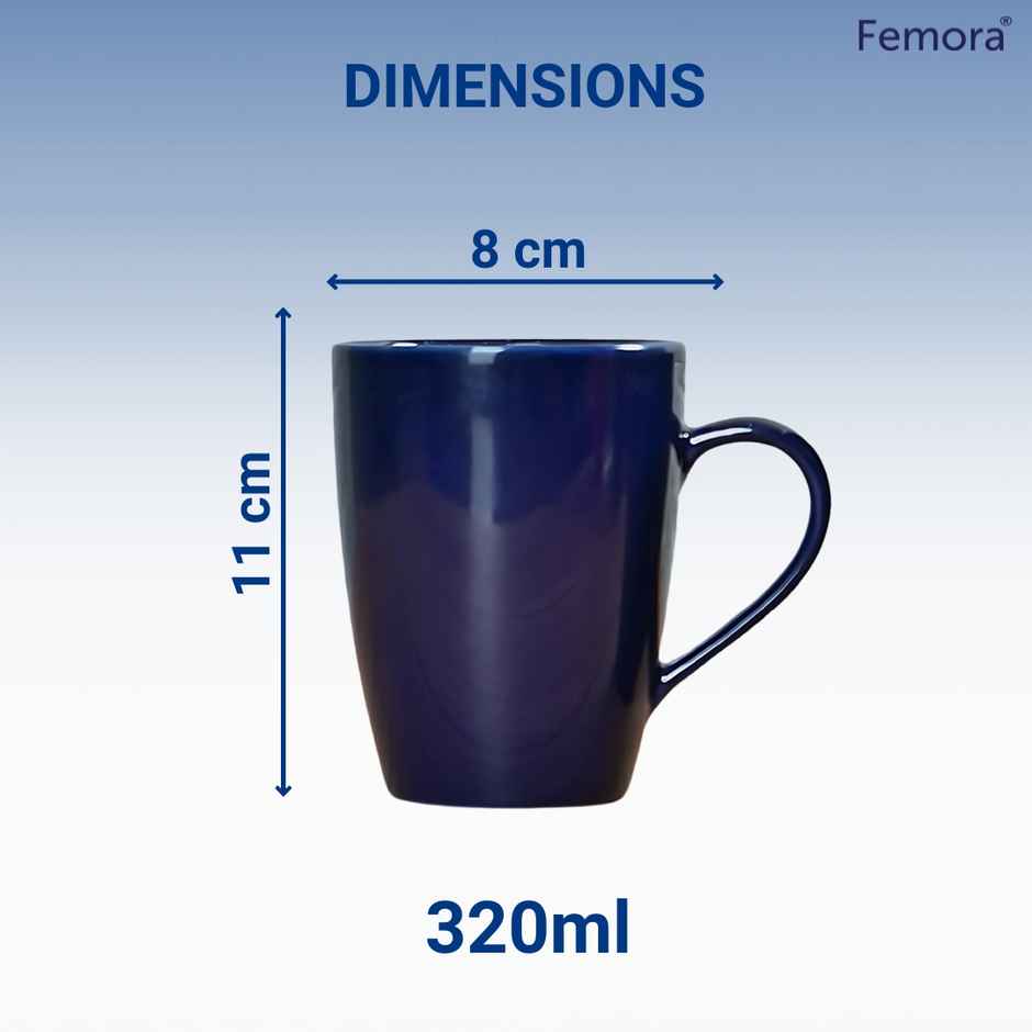 Femora Handcrafted Royal Blue Coffee Mug Gift Set 1 Pc 320 Ml - Royal Blue