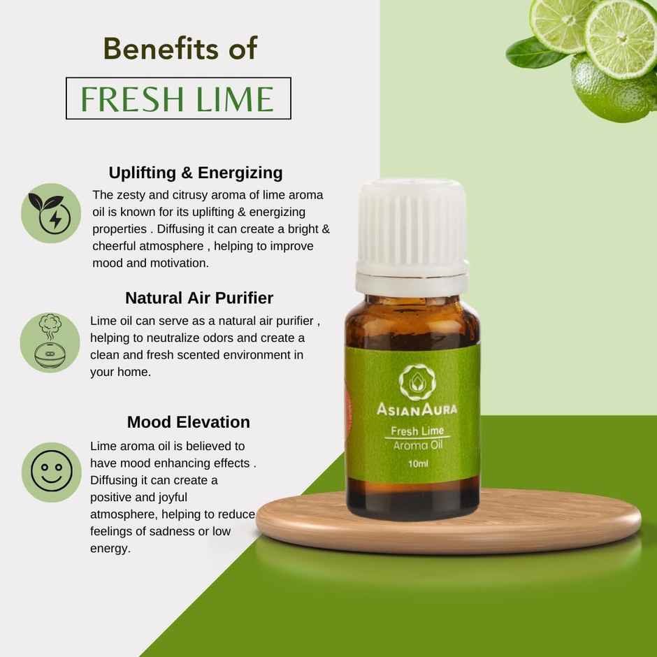 Asian Aura Diffuser Aroma Oils For Home Fragrance 10 ml Fresh Lime