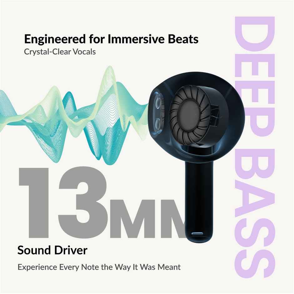 Hammer Ultra Pods True Wireless Earbuds| 13Mm Dynamic Drivers| 30H Playtime - Blue