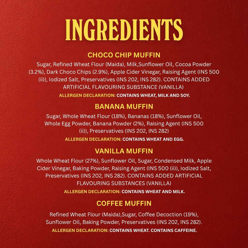 The Baker's Dozen Assorted Muffins | Chocochip Muffin | Vanilla Muffin | Banana Muffin | Cup Cakes