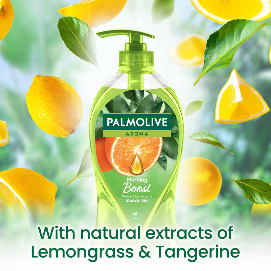 Palmolive Orange Essential Oil & Lemongrass Aroma Morning Boost (Tonic), Brightening Body Wash