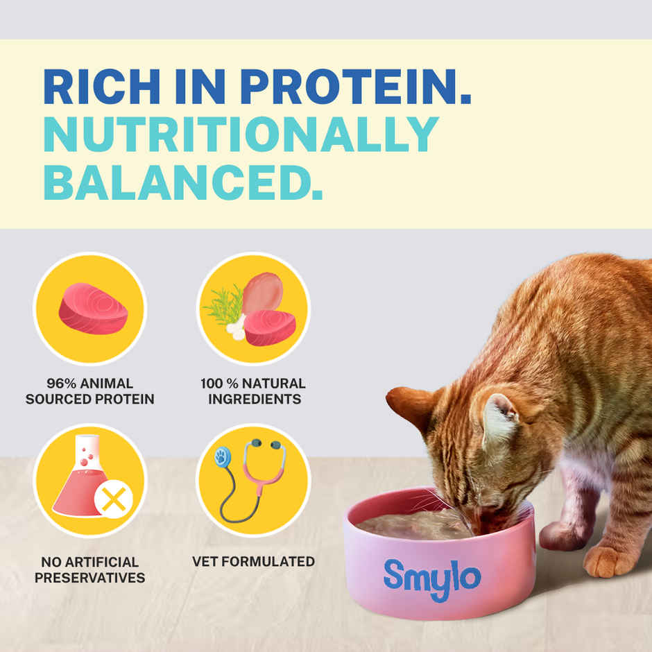 Smylo Adult Chicken & Tuna Wet Cat Food, Fresh & Preservative-Free