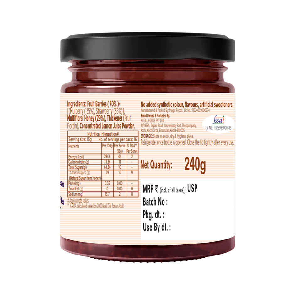 Eatopia Healthy Mixed Berry Honey Jam (No Refined Sugar & Preservatives )