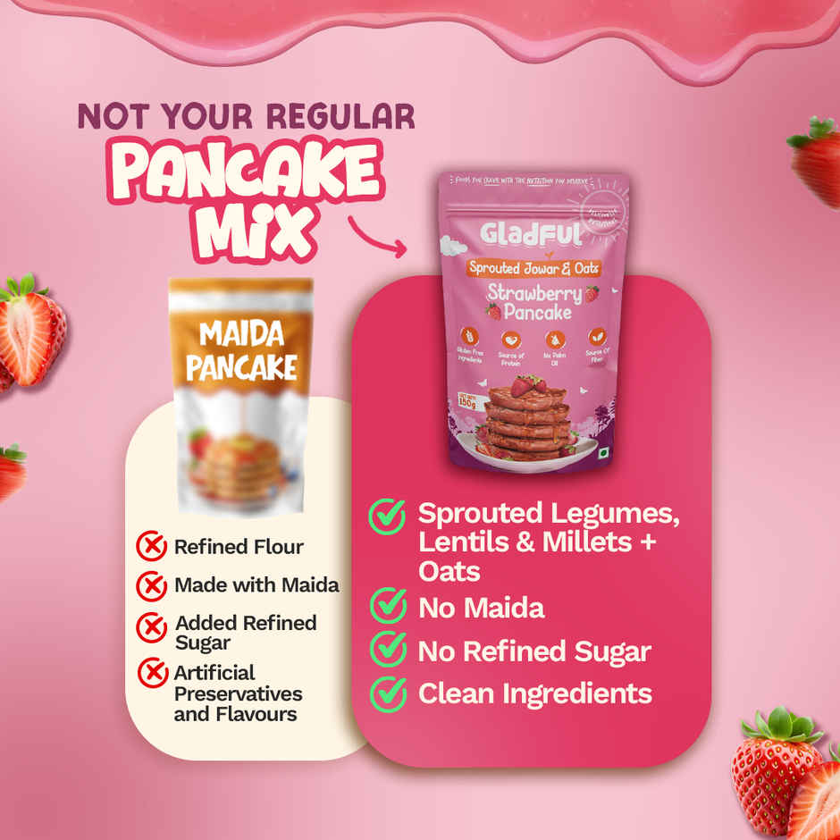 Gladful Strawberry Pancake Jowar and Oats Mix
