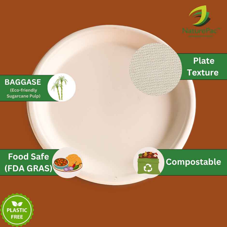 Round Disposable Flat Plate | 11 inch | Naturepac