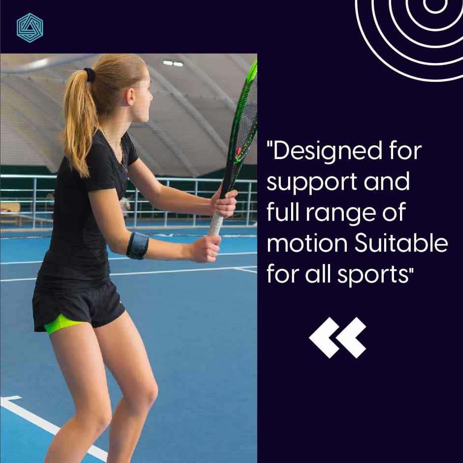 Boldfit Neoprene Tennis Elbow Support For Gym With Strap - Free Size Black