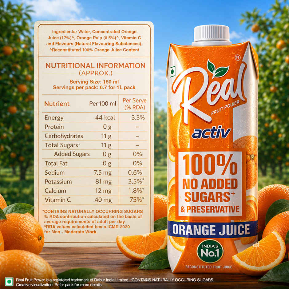 Real Activ Orange Juice | No Added Sugars & Preservatives