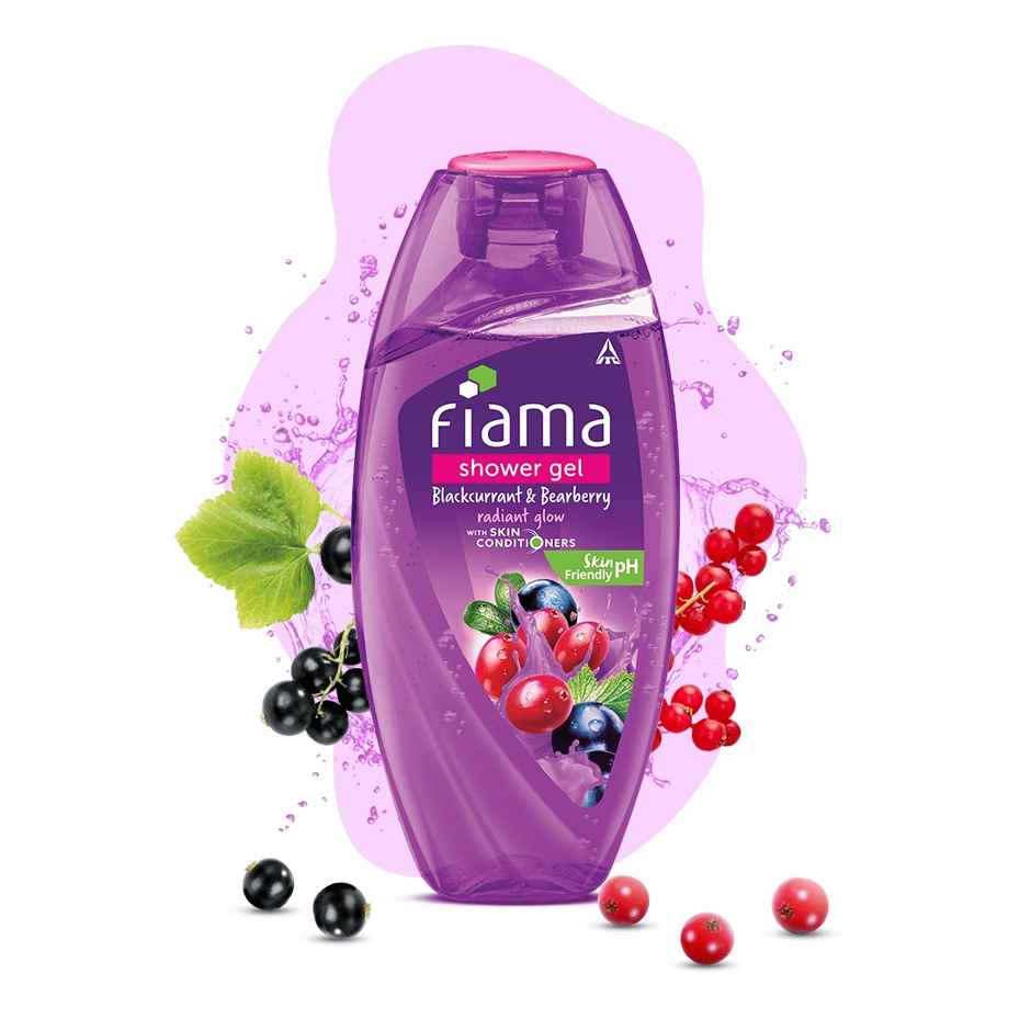 Fiama Body Wash Shower Gel Blackcurrant & Bearberry, with Skin Conditioners for Radiant Glow