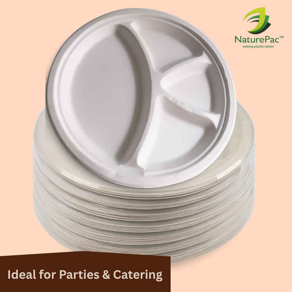Round Plate | 4 Compartment | 12 inch | Naturepac