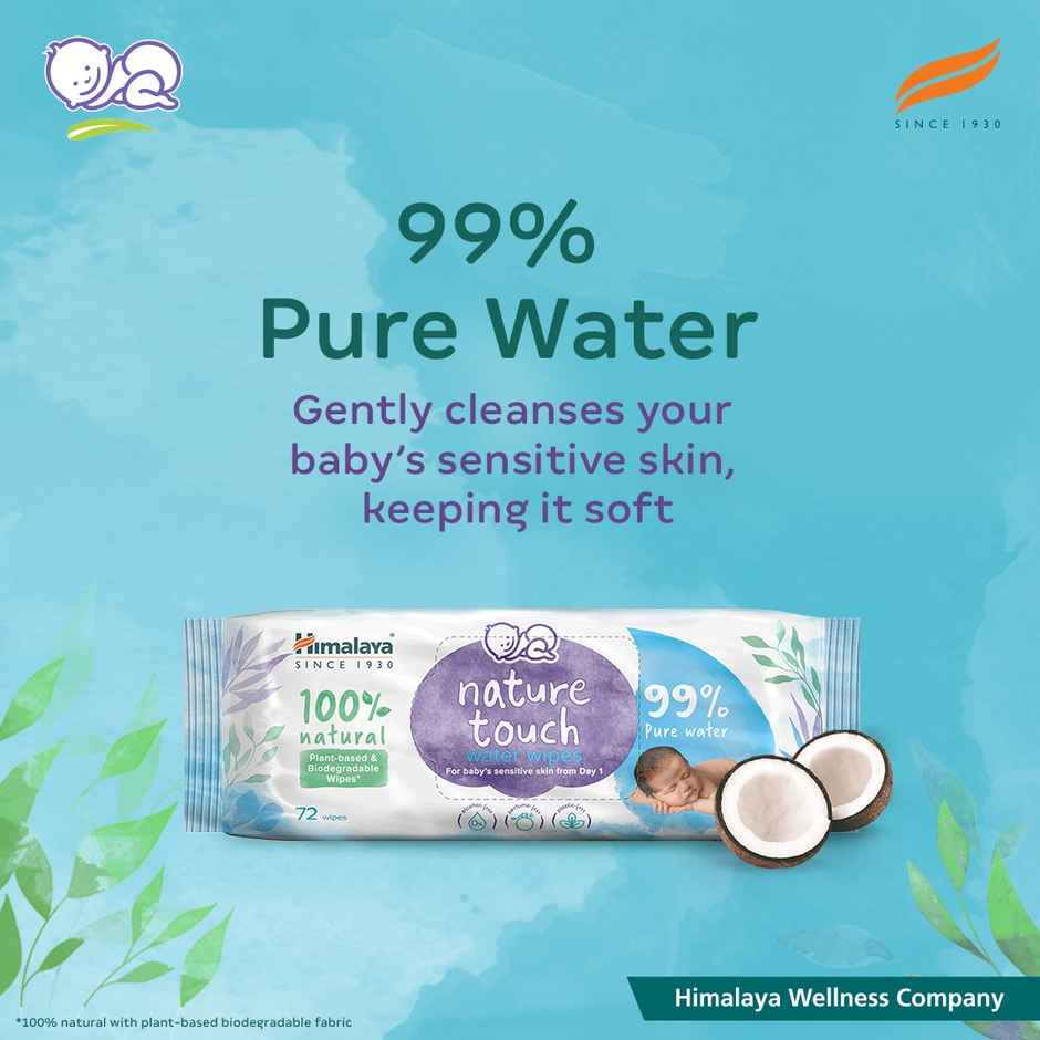 Himalaya Nature Touch Baby Water Wipes (Unscented) 99% Pure Water