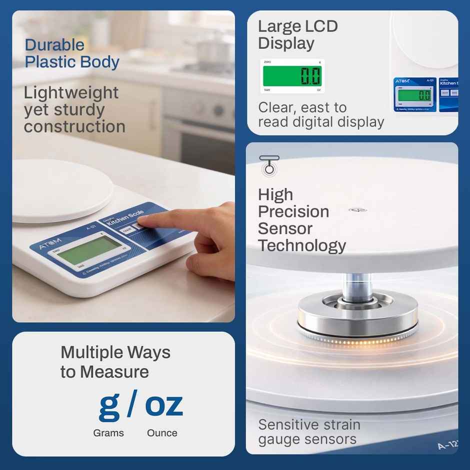 Atom Digital Kitchen Food Weighing Scale , SF400/A121, Color May vary