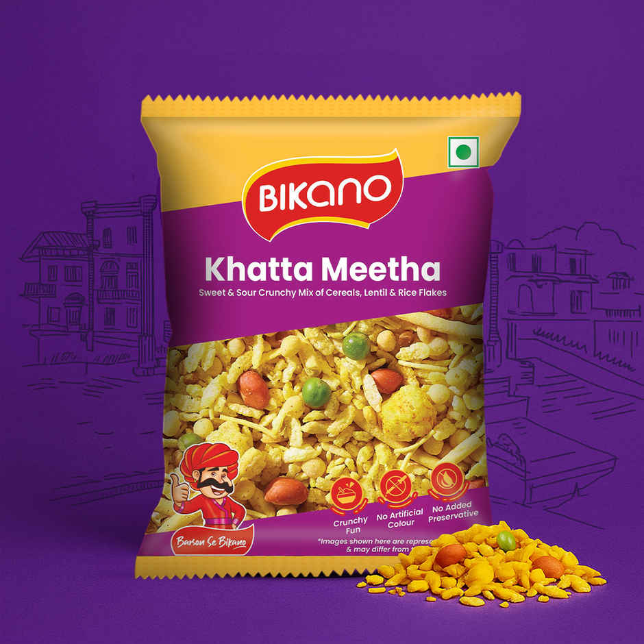 Bikano Khatta Meetha Mixture | Sweet & Spicy Indian Snack | Crispy Namkeen with Tangy Flavor