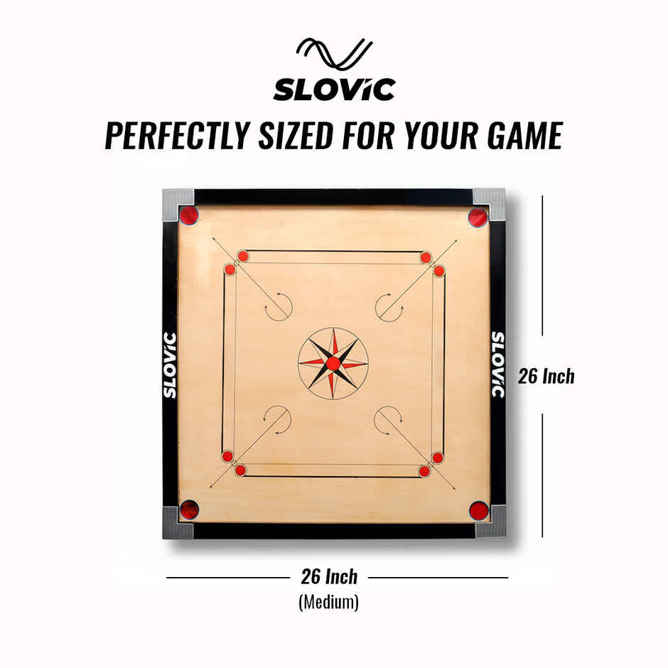Slovic 26 inches Carrom Board, comes with Coins & Striker