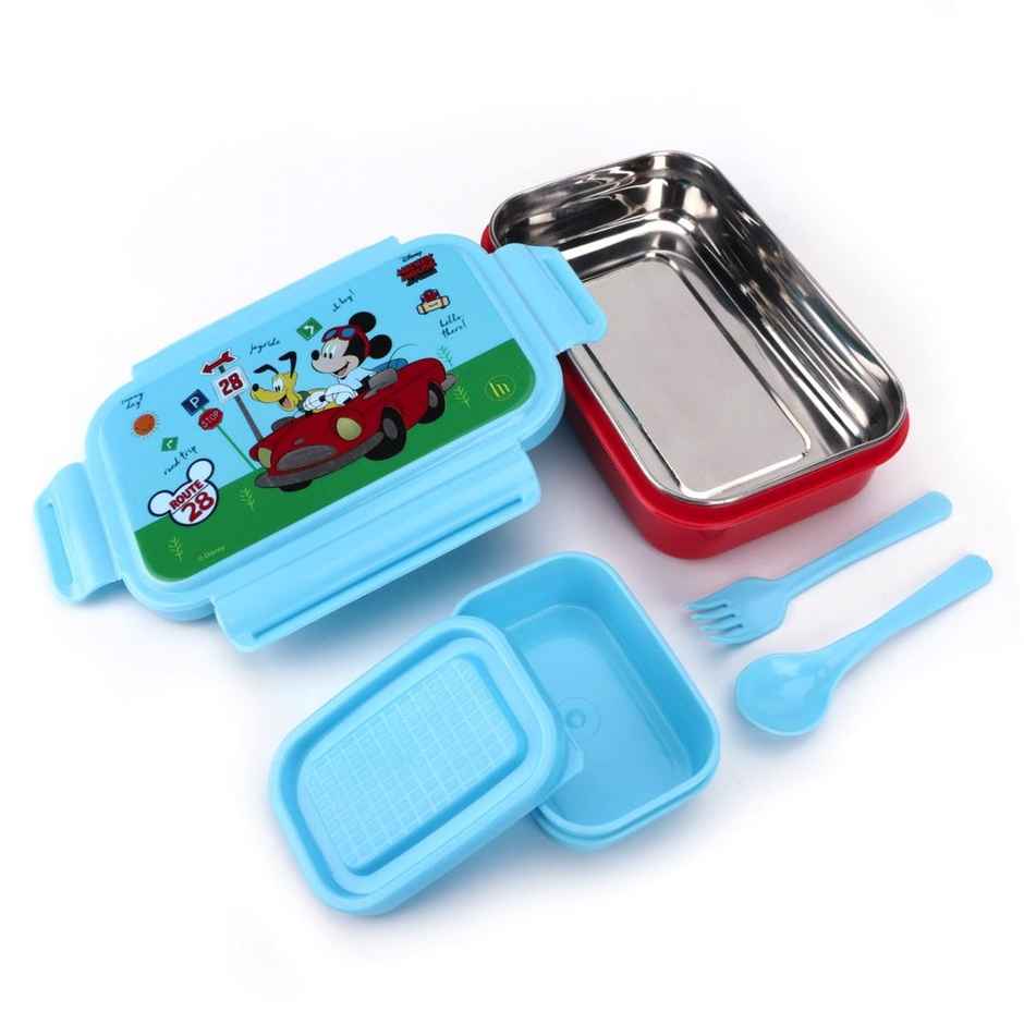 Disney Mickey Lunch Box (Inside Stainless Steel) - Blue & Red