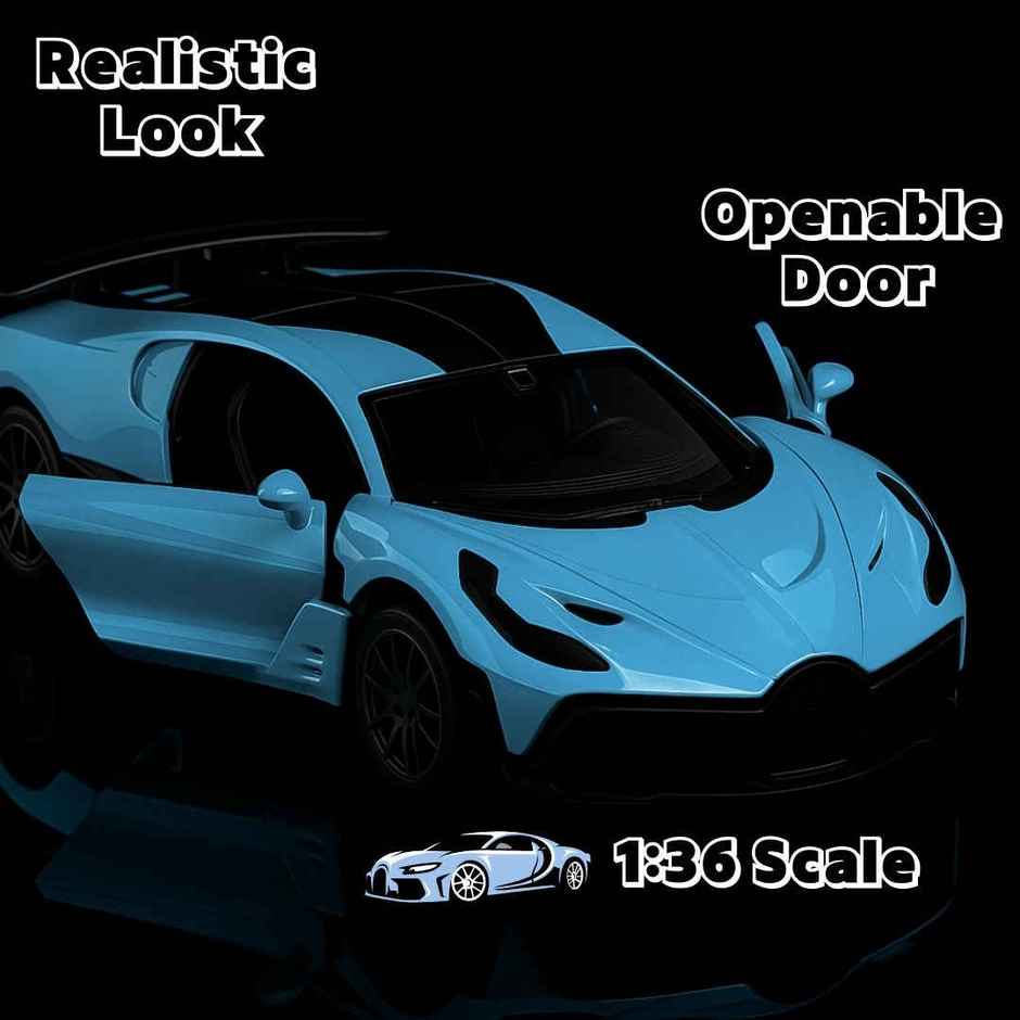 Apex Gripz 1:36 Metal Diecast SUV Pull Back Car Sky Blue | Openable Doors