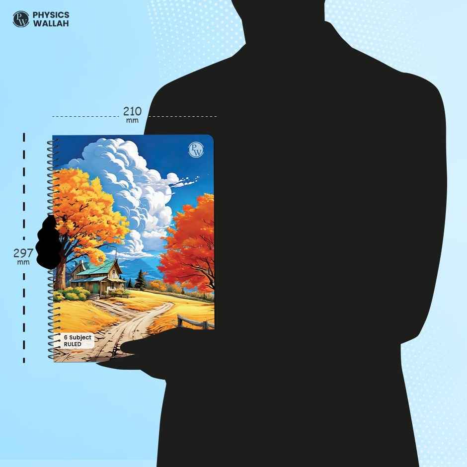 Physics Wallah 6 Subject Spiral Notebook | 400 Pages | Ruled | Pw Seasons