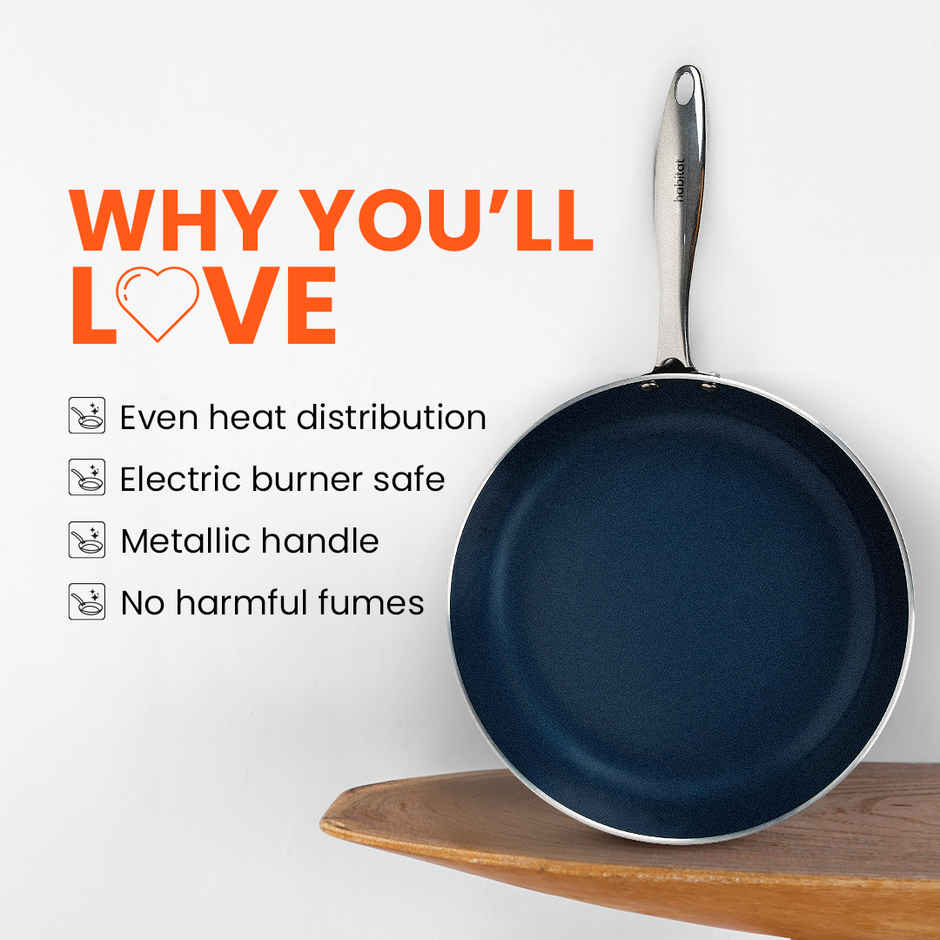 Habitat Ceramic Frypan Wth Ss Handle Xtreme Coating 18 Cm