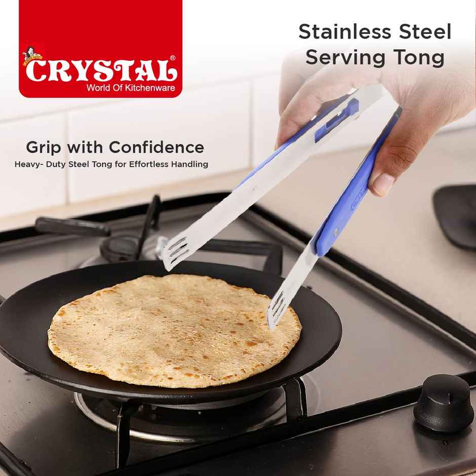 Crystal Stainless Steel Serving Tong (Colour May Vary)