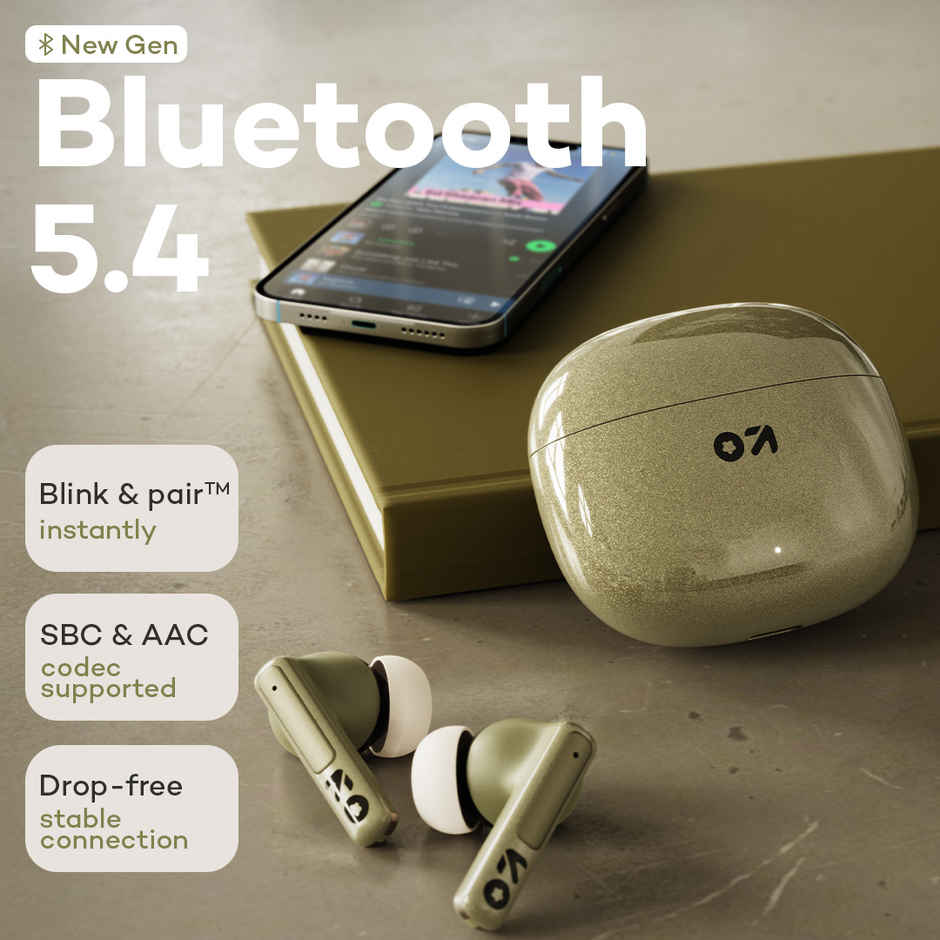GOBOULT  W60 with 60Hrs Battery, 4 Mic ENC, Ultra Low Latency, 5.4v Bluetooth | Green