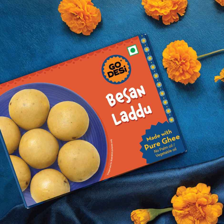 GO DESi Ghee Besan Laddu | No Palm Oil, Maida | With Pure Cow Ghee