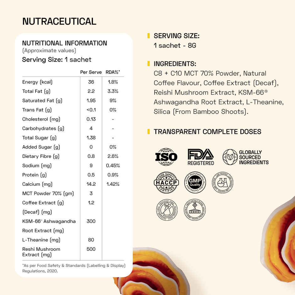 Ace Blend Reishi Mushroom Medium Roast Organic Coffee Premix