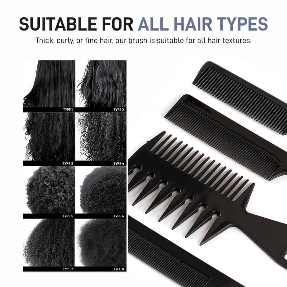 Multibrite Professional Salon Styling Hair Comb Set | Black