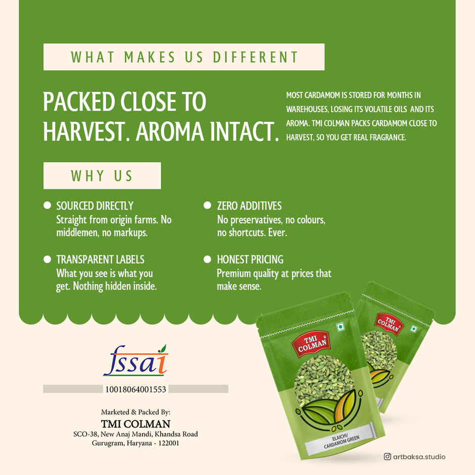 TMI COLMAN Green Cardamom | Elaichi 