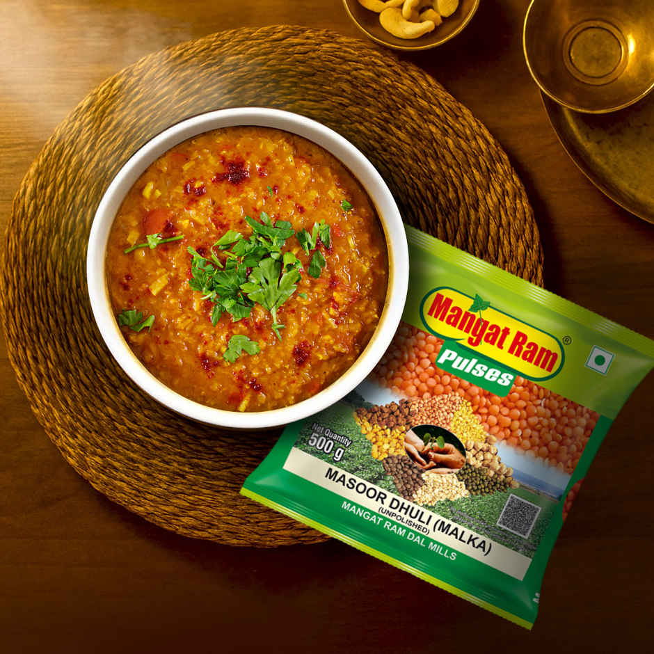 Mangat Ram Unpolished Masoor Dhuli(Malka)