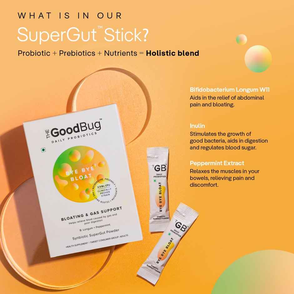 The Good Bug Bye Bye Bloat Supplement Powder - Ease Digestive Discomfort Naturally