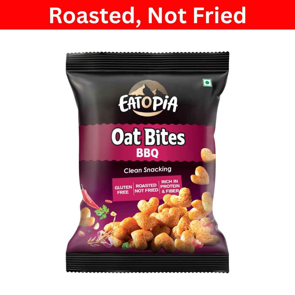 Eatopia Oat Bites | 80% Grains | Roasted Healthy Snack | BBQ