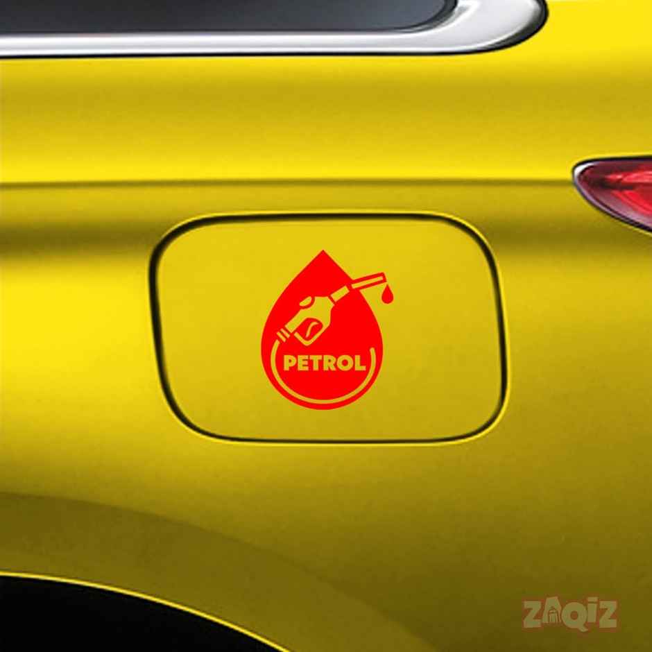 TiyuTrendzz Petrol Self-Adhesive Stickers for Car Fuel Tank, Waterproof (Red)
