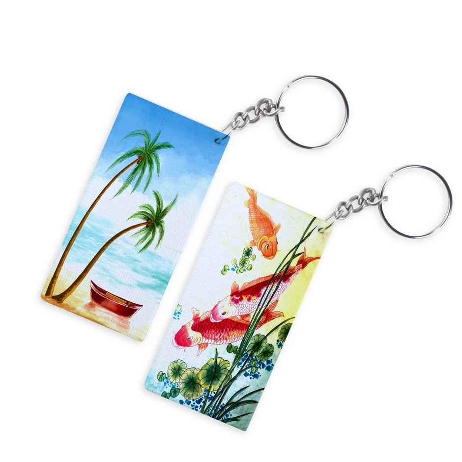 Itsy Bitsy Paintable Mdf Canvas Keychain 1.5 x 3 Inch 2mm Thick 4 Pc Ar