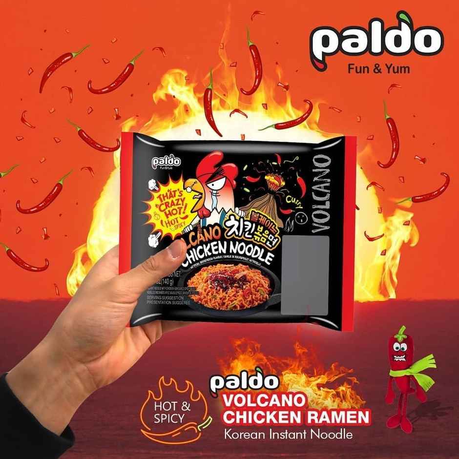 Paldo Volcano Chicken Korean Noodles Non Veg