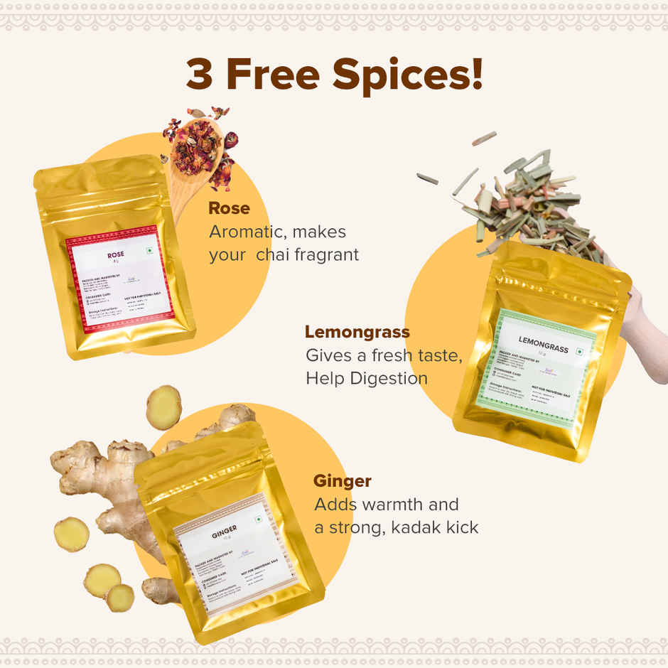 Teabox Sammvaad Kadak Chai | Premium Black Tea (CTC) | Bold and Aromatic Tea with 3 Free Spices