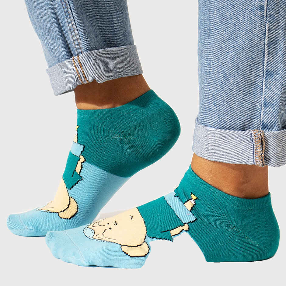 Thela Gaadi Unisex 78% Cotton, 17% Spandex, and 5% Elastic Ankle Socks | Assorted - Free Size