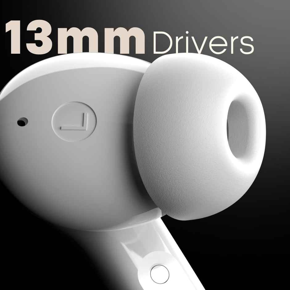 Leaf Buds X614 True Wireless Anc Earbuds With Ai Sound App, 30H Playtime,Bluetooth V5.3 Pure White