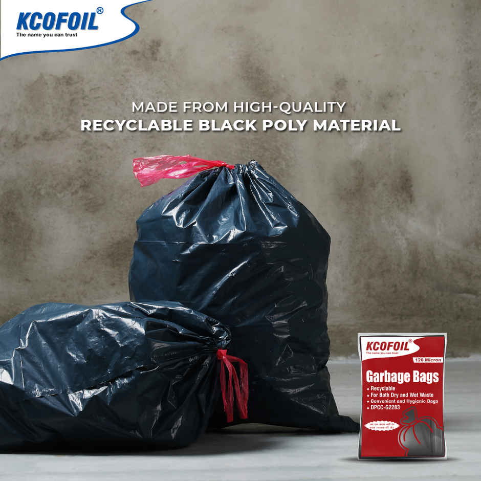 Kcofoil Medium Garbage Bag | 20 x 24 | 12 Bags - 120 Micron