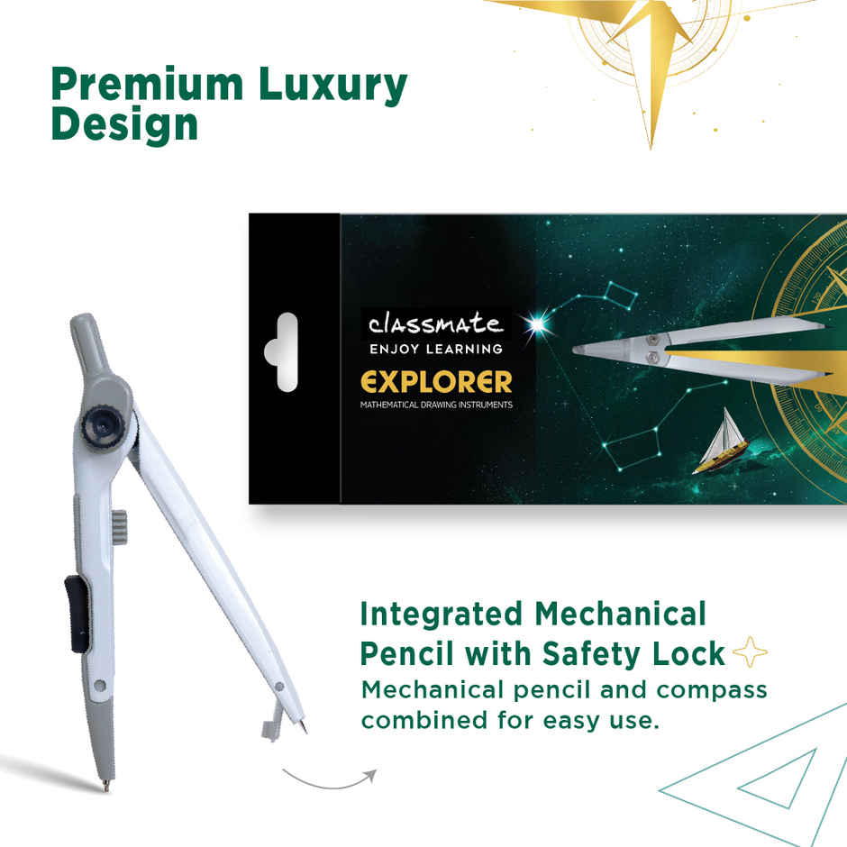 Classmate Explorer Geometry Box|MRP 500|With Mech Pencil