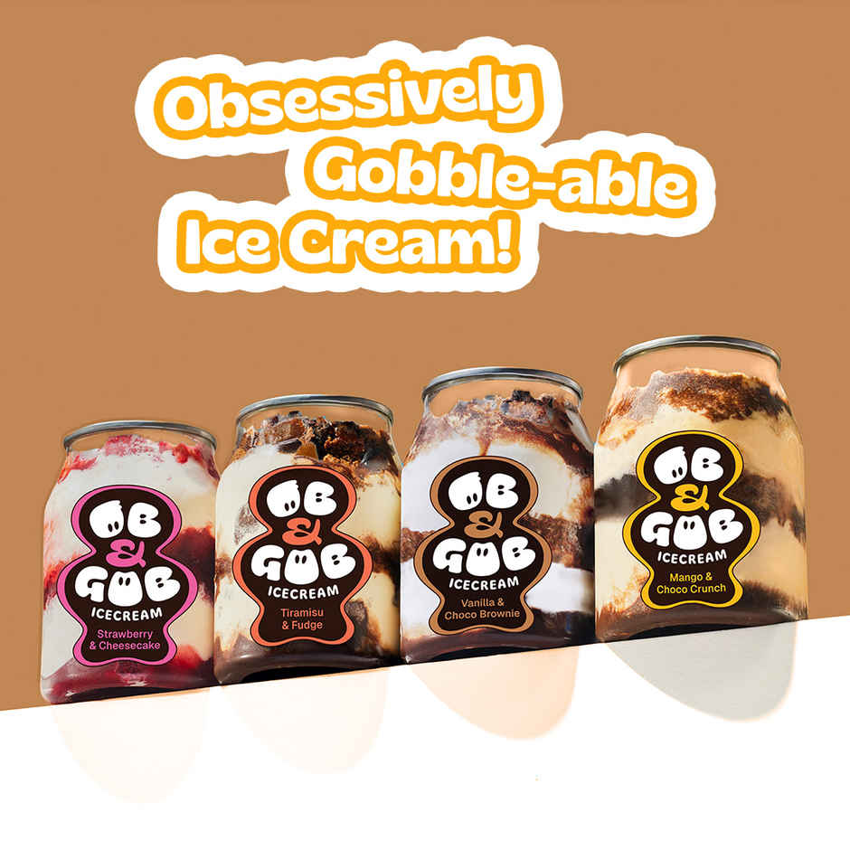 Ob & Gob Tiramisu & Fudge Ice Cream Sundae (200ml) & Ob & Gob Vanilla & Choco Brownie Ice Cream Sundae (200ml) Combo